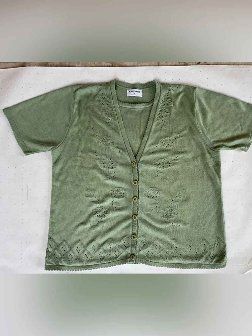 Alfred Dunner Sage Green Knit Short Sleeve Top - SIZE XL - MADE IN USA - Picture 15 of 15